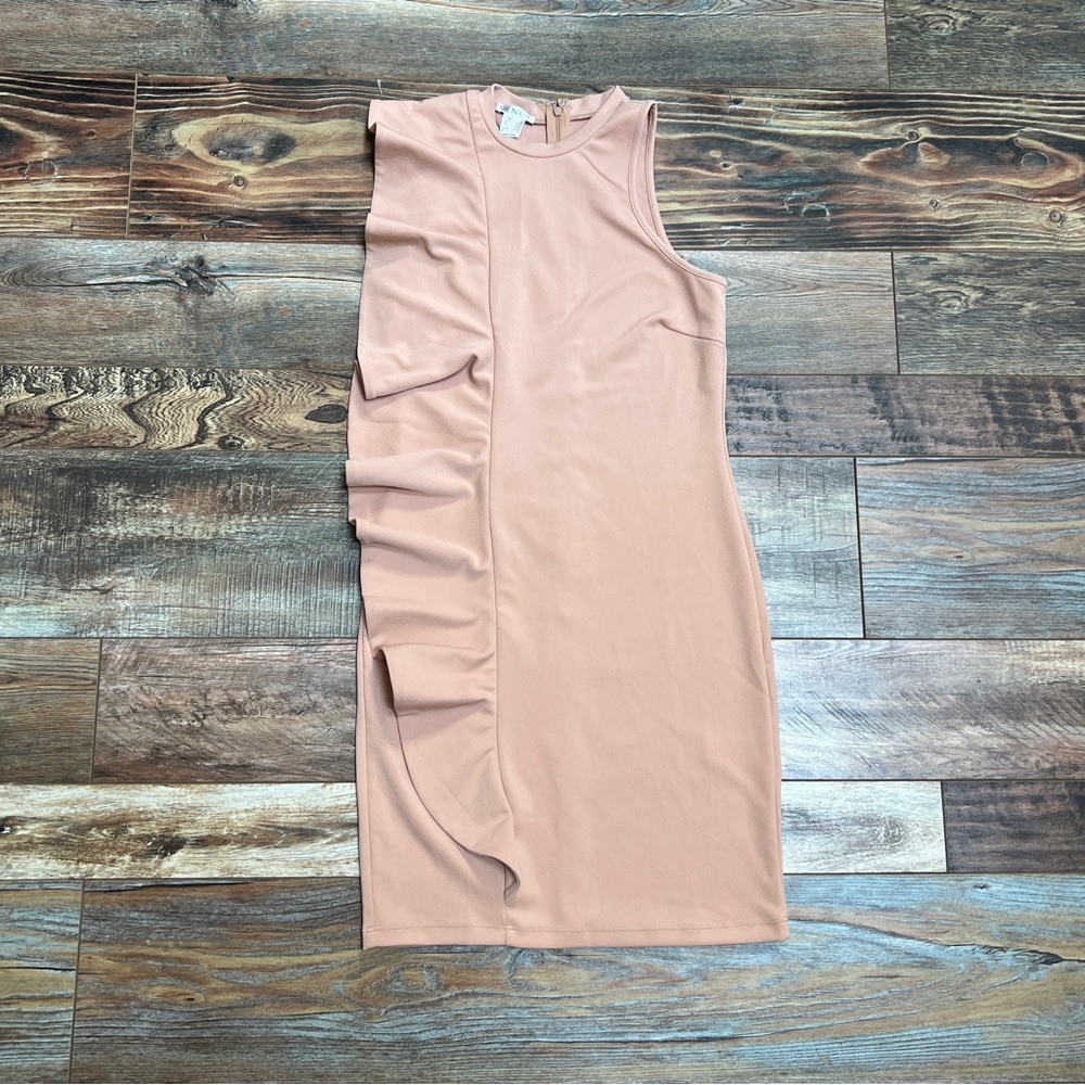 Venus Cream Ruffle Sleeveless Sheath Dress Size S